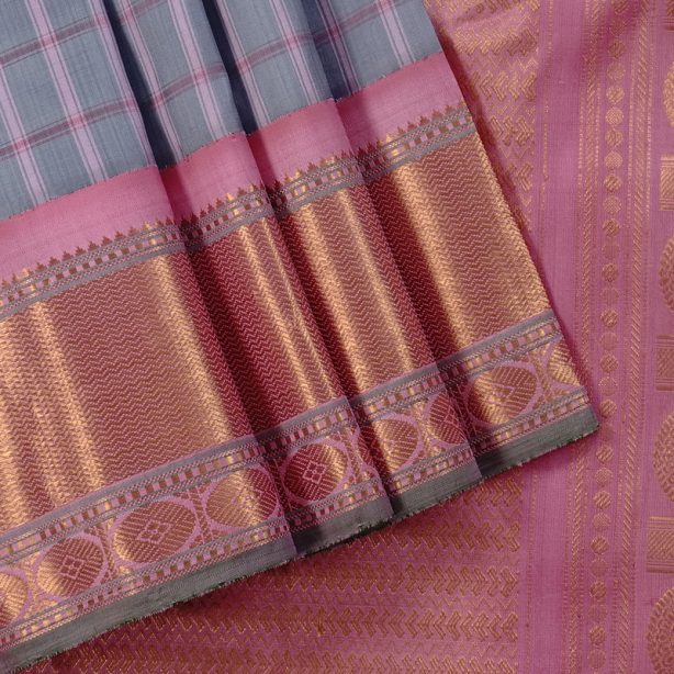 Pure gadwal silk saree blue and purple with allover zari woven butta w –  Prashanti Sarees